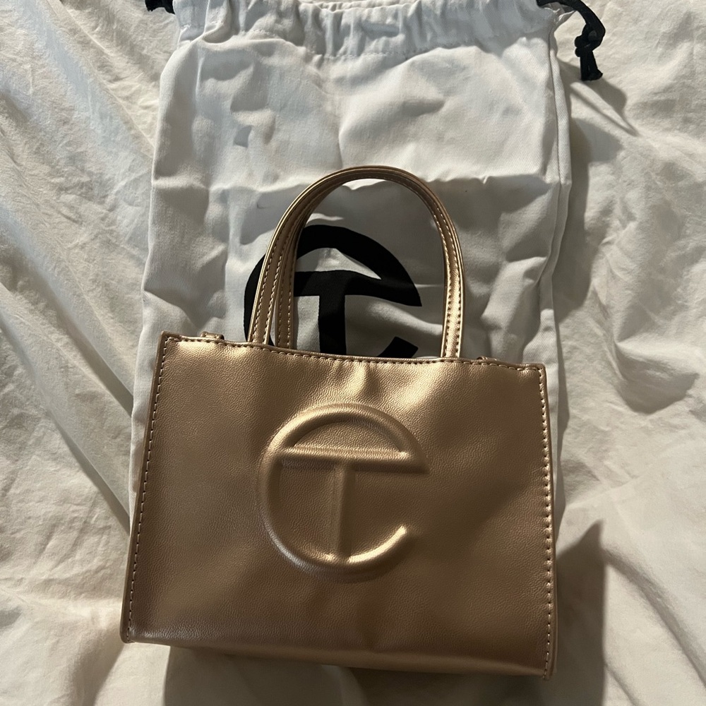 Telfar Metallic Gold Mini Bag